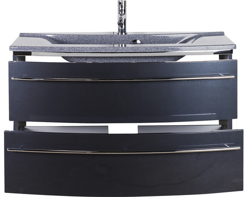 Waschtischunterschrank mit zwei Schubladen und Aufsatzwaschbecken