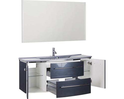 Badezimmermöbel-Set mit Waschtischunterschrank, Waschbecken und Spiegel