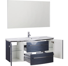 Waschtisch mit Spiegel, Unterschrank, Waschbecken und Armatur