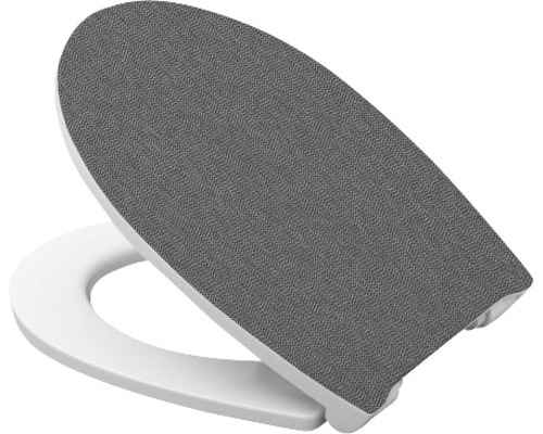 Toilettensitz mit grauem Muster