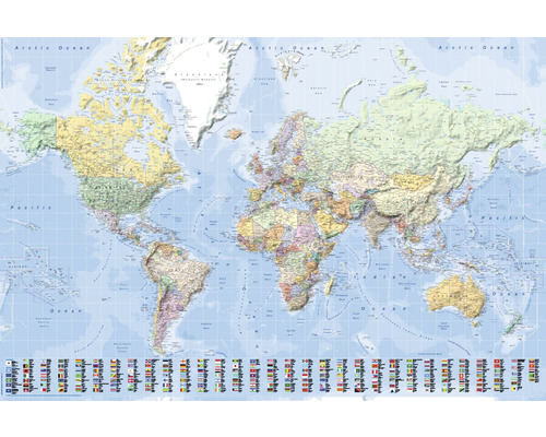 Maxiposter Worldmap - flags 61x91,5 cm