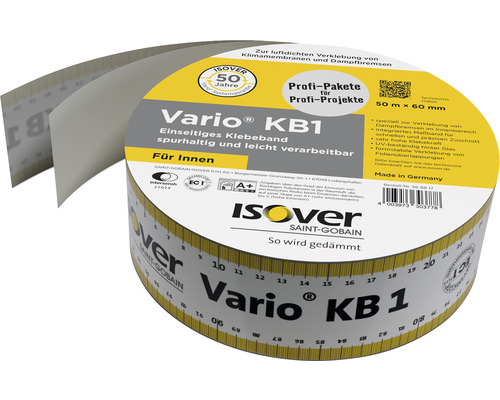 ISOVER Folienklebeband Vario® KB1 einseitig für innen 50 m x 60 mm Pack = 5 Rollen