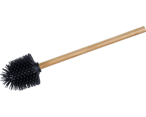 Toilettenbürste mit Bambusgriff und schwarzem Bürstenkopf