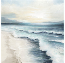 Gemälde einer Küstenlandschaft mit Strand und Wellen