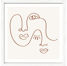 Gerahmtes Wandbild mit zwei stilisierten Gesichtern