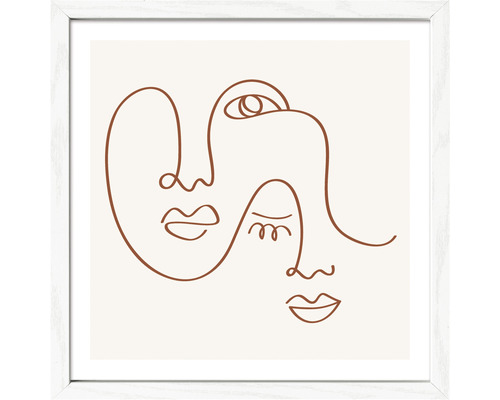 Gerahmtes Wandbild mit zwei stilisierten Gesichtern