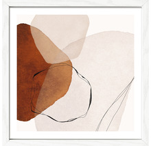 Gerahmtes abstraktes Wandbild mit geometrischen Formen