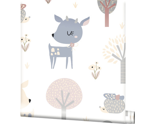Tapete mit Tier- und Waldmotiven für Kinderzimmer
