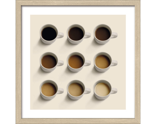 Gerahmtes Bild Coffee Cups 33x33 cm