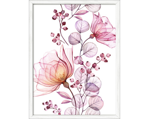 Gerahmtes Bild Transperant Flowers 33x43 cm