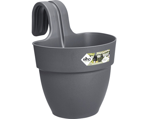 Hängetopf Blumenkasten elho Vibia Campana Kunststoff Ø 20,5 cm H 26,5 cm anthrazit Grauer Hängetopf aus Kunststoff