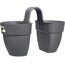 Blumenkasten elho Vibia Campana Flower Twin 21 Kunststoff 21 x 38,4 x 26,5 cm anthrazit