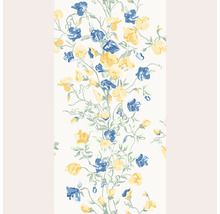 Tapete mit floralem Muster aus gelben und blauen Blüten