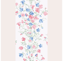 Tapete mit blauen und roten Blumen