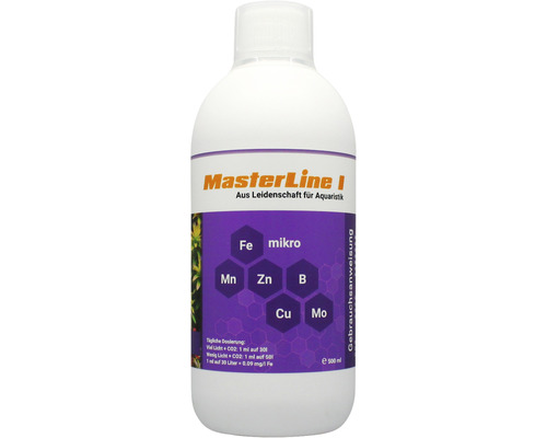 Aquariumpflanzendünger MasterLine I 500 ml Mikronährstoff Kombidünger MasterLine I Aquariumpflanzendünger in einer 500 ml Flasche