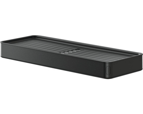 Schwarze Duschablage mit Rillen