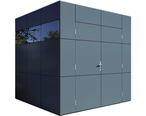 Moderner Geräteschuppen mit Tür und Fenster