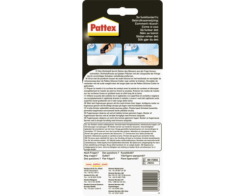 Pattex Silikonentferner Verpackung mit Anwendungsbeschreibung