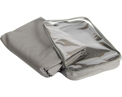 Graue Schutzhülle mit durchsichtigem Fenster