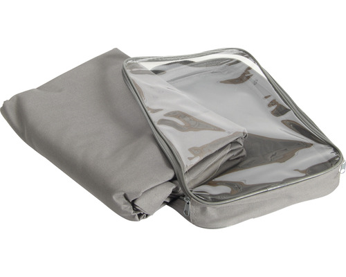 Graue Aufbewahrungstasche mit transparentem Fenster