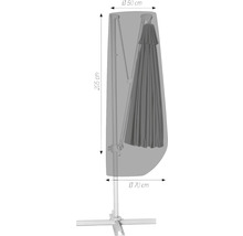 Schutzhülle für einen Sonnenschirm mit den Maßen 205 cm Höhe und 70 cm Durchmesser unten, 50 cm Durchmesser oben