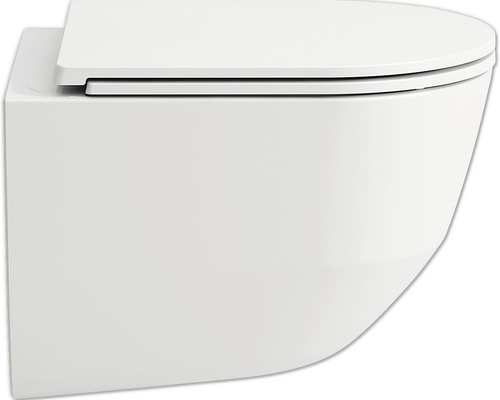 Wandhängendes WC mit geschlossenem Design.