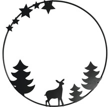 Dekorativer Metallring mit Sternen, Tannenbäumen und Reh für weihnachtliche Dekoration