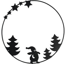 Dekorativer Metallring mit Sternen, Tannenbäumen und Schneemann als Weihnachtsschmuck