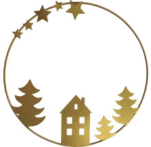 Dekorativer Metallring mit Sternen, Haus und Tannenbaum Motiven für weihnachtliche Dekorationen