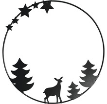 Dekorativer Metallring mit Sternen, Tannenbäumen und Hirschmotiv