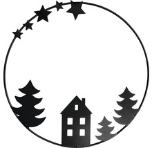 Dekorativer Metallring mit Haus-, Baum- und Sternmotiven