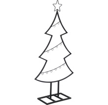 Dekorativer Weihnachtsbaum aus Metall mit Herzornamenten