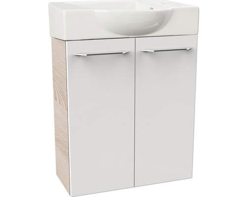 Waschtischunterschrank FACKELMANN Small Bathroom Collection BxHxT 52 x 60 cm x 24,3 cm Frontfarbe weiß hochglanz