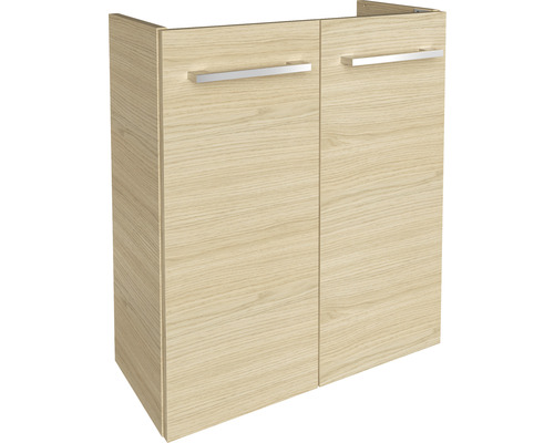 Waschbeckenunterschrank mit zwei Türen und horizontalen Griffen