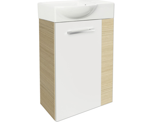 Waschtischunterschrank mit einem Waschbecken und einer Tür