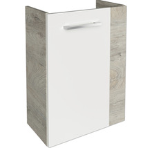 Waschtischunterschrank FACKELMANN Small Bathroom Collection BxHxT 44 x 60 cm x 24,3 cm Frontfarbe weiß hochglanz eiche natur-thumb-2