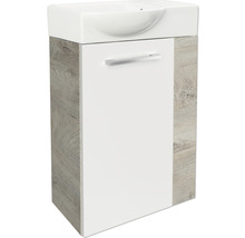Waschtischunterschrank FACKELMANN Small Bathroom Collection BxHxT 44 x 60 cm x 24,3 cm Frontfarbe weiß hochglanz eiche natur-thumb-3