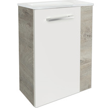 Waschtischunterschrank FACKELMANN Small Bathroom Collection BxHxT 44 x 60 cm x 24,3 cm Frontfarbe weiß hochglanz eiche natur-thumb-1