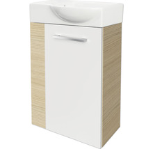 Waschtischunterschrank FACKELMANN Small Bathroom Collection BxHxT 44 x 60 cm x 24,3 cm Frontfarbe weiß hochglanz eiche sand 84662