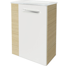 Waschtischunterschrank FACKELMANN Small Bathroom Collection BxHxT 44 x 60 cm x 24,3 cm Frontfarbe weiß hochglanz eiche sand 84662