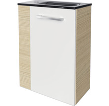 Waschtischunterschrank FACKELMANN Small Bathroom Collection BxHxT 44 x 60 cm x 24,3 cm Frontfarbe weiß hochglanz eiche sand 84662