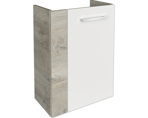 Waschtischunterschrank FACKELMANN Small Bathroom Collection BxHxT 44 x 60 cm x 24,3 cm Frontfarbe weiß hochglanz eiche natur 84668