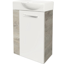 Waschtischunterschrank FACKELMANN Small Bathroom Collection BxHxT 44 x 60 cm x 24,3 cm Frontfarbe weiß hochglanz eiche natur 84668