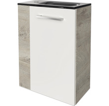 Waschtischunterschrank FACKELMANN Small Bathroom Collection BxHxT 44 x 60 cm x 24,3 cm Frontfarbe weiß hochglanz eiche natur 84668