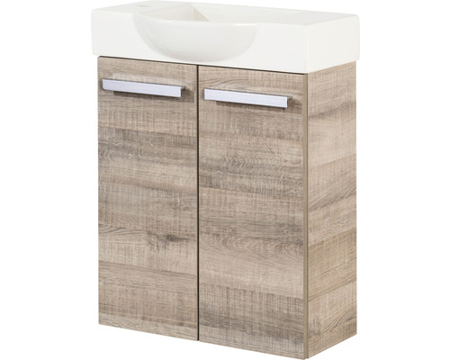 Waschtischunterschrank FACKELMANN Small Bathroom Collection BxHxT 52 x 60 cm x 24,3 cm Frontfarbe graueiche