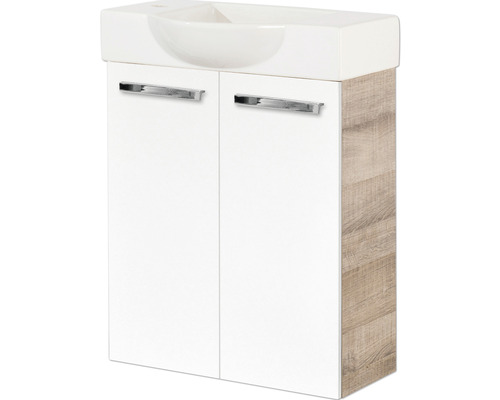 Waschtischunterschrank FACKELMANN Small Bathroom Collection BxHxT 52 x 60 cm x 24,3 cm Frontfarbe weiß hochglanz 86039