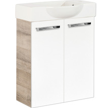 Waschtischunterschrank FACKELMANN Small Bathroom Collection BxHxT 52 x 60 cm x 24,3 cm Frontfarbe weiß hochglanz 86039