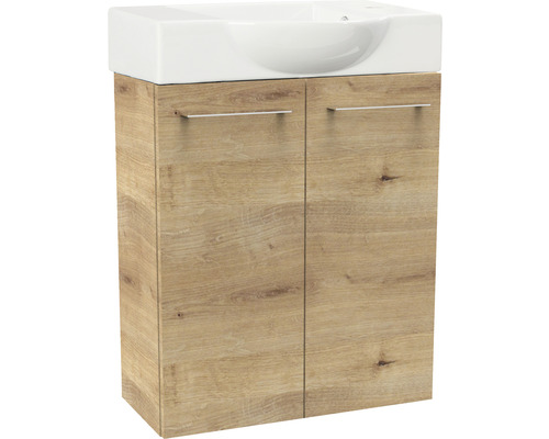 Waschtischunterschrank FACKELMANN Small Bathroom Collection BxHxT 52 x 60 cm x 24,3 cm Frontfarbe asteiche