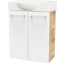 Waschtischunterschrank FACKELMANN Small Bathroom Collection BxHxT 52 x 60 cm x 24,3 cm Frontfarbe weiß hochglanz 86074