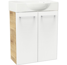 Waschtischunterschrank FACKELMANN Small Bathroom Collection BxHxT 52 x 60 cm x 24,3 cm Frontfarbe weiß hochglanz 86074